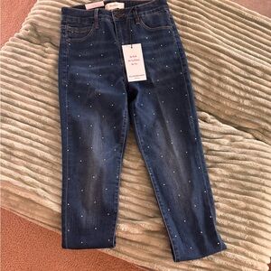 Skinny Girl Women's Blue Jeans with Studded Detail